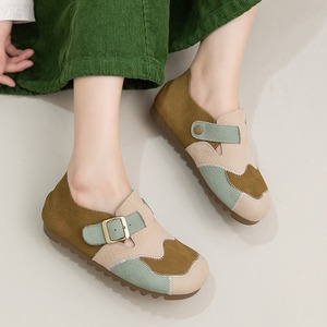 Chaussures décontractées pour femmes en cuir de vachette multicouche, multicolores, légères et polyvalentes, confortables pour un usage quotidien, style rétro. - Product Image 3