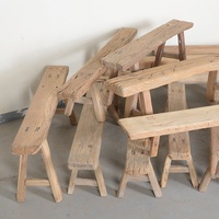 Peuplier vente chaude en gros rustique Vintage bois d'orme massif petit banc Antique accessoires de décoration pour la maison
