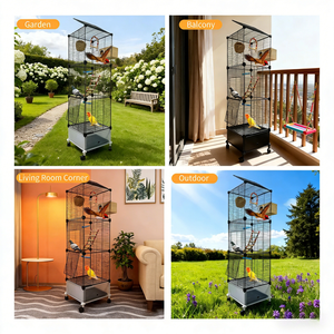 Fabrika Toptan Fiyatı Büyük Papağan Kafesi Afrika Gri Papağanı İçin Paslanmaz Çelik Paslanmaz İç Mekan Kullanımı Afrika Gri Papağanı Kafesleri Kuş Kafesi - Product Image 5