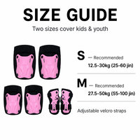 Lot de 6 protections pour genoux, coudes et poignets pour enfants, coque rigide en PP, pour skateboard et roller