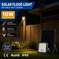 Projecteur solaire super lumineux avec capteur de mouvement PIR, télécommande, étanche IP65, lumière de sécurité multi-usages réglable