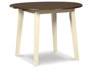 Ensemble de table à manger à 3 places Woodanville avec plateau rabattable, design bicolore style cottage-chic, chaises à dossier échelle pliables - Product Image 4