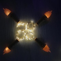 Guirlande lumineuse avec liège, fil en cuivre, design féerique, lumière avec papillon, bouteille de vin, lumière de noël