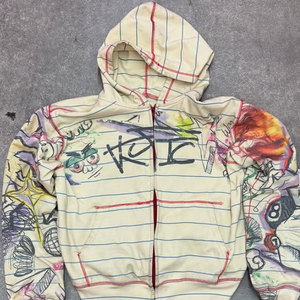 Best Quality Full Zip up <b>Men</b> Heavyweight Streetwear Dtg Print Drop Shoulder Zip up Soft 100% Cotton Hip Hop <b>Hoodie</b> - Product Image 2