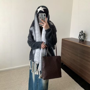 Sac fourre-tout et hobo en cuir tressé à la main, grande capacité, carré vertical, couleur unie, pour femme, collection automne 2025, avec poche zippée, usage quotidien - Product Image 2
