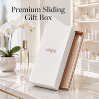 Boîte cadeau longue blanche pour parfum, emballage en carton avec tiroir, logo personnalisé