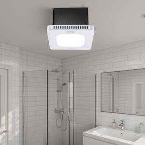 Ventilador de Extracción para Baño Vevor, 80-130 CFM, Luz LED, 3 Velocidades, Montaje en Techo, Plástico Blanco, 110V - Product Image 2