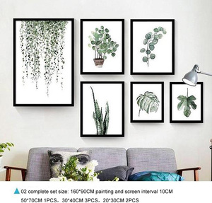 Feuilles Peinture Décorative Style Américain Lumière Peintures De Luxe Nordique Salon Vert Personnalisé Toile Fleur Moderne 50pcs - Product Image 5