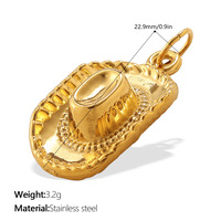 YIMEILI & Retro Colgante de Acero Inoxidable PVD Oro 18K con Diamantes, Accesorio DIY para Botas, Instrumentos Musicales y Flores, Estilo Deportivo