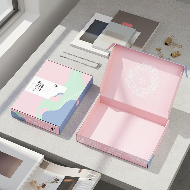 Custom High-End Corrugated Cardboard Mailer Subscription Box with Sponge Lining for Beauty Skincare Set Cosmetic Makeup Gift Box