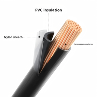 Câble Tongbao 14/12 AWG THHN, fil de cuivre toronné, 600V/12V, résistant à la chaleur et à l'huile, gaine PVC/Nylon, usage industriel, simple conducteur