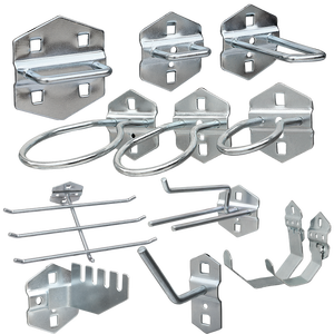 Display <b>Hooks</b> Square Hole Metal <b>Wall</b> Mount Storage Rack Hanger Hardware Tools for Garage Workshop Organization - Product Image 1