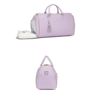 2025 사용자 정의 여성 PU 가죽 의류 가방 더플 접이식 휴대용 가방 비즈니스 여행 더플 가방 - Product Image 2