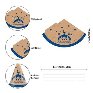 Huiran 6 chapeaux en papier pour enfants, chapeaux de fête Eid Mubarak, accessoires photo pour festival musulman - Product Image 6