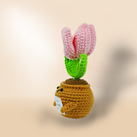 Poupée de pantalon en forme de lotus positif Crochet avec carte cadeau d'appréciation de la fête des enseignants de la Saint-Valentin