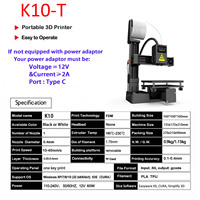 SCIEDU AA3DETK10-T Printer 3D Operasi Mudah Satu Tombol Cetak Nozzle 0.4mm Filamen PLA/TPU 1.75mm Mesin Pencetak 3D