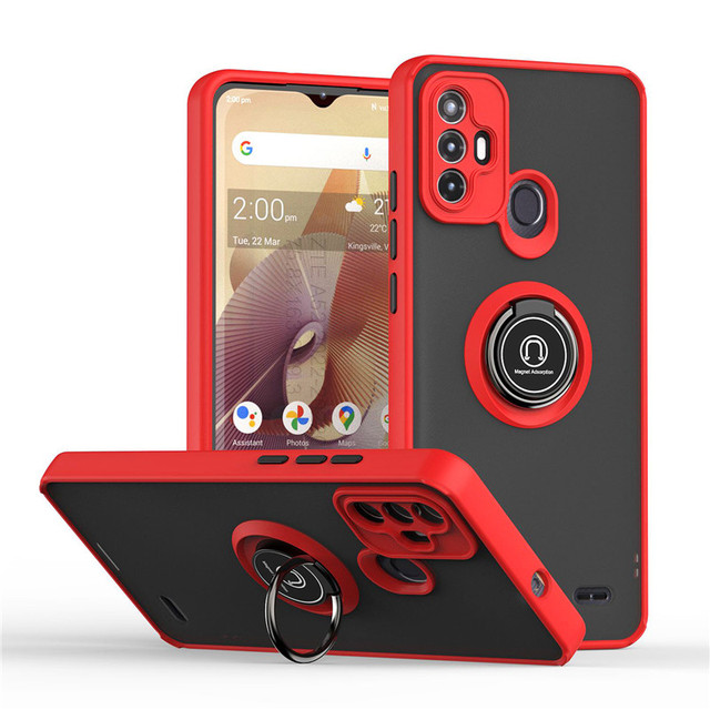 High Quality Frosted Matte Cases Shockproof Magnetic Ring Kickstand Phone Case for ZTE Blade A52 V40 Vita Back Cover