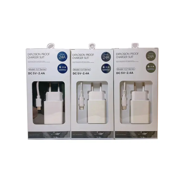 Sel plastik 10w pengisi daya steker Euro tali adaptor daya telepon adaptor Flash Usb untuk ponsel