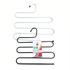 Appendiabiti in plastica a forma di S Mnj, bianco e nero, per riporre vestiti - Product Image 1