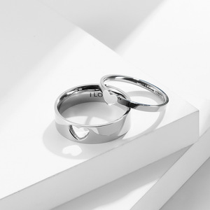 Simple heart-shaped titanium steel <b>couple</b> <b>rings</b>, suitable for men and women, engagement <b>rings</b>, and pinky <b>rings</b>. Stainless steel, - Product Image 4