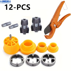 Juego de 12 Cortatubos y Herramientas para Reparación de Roscas de Tuberías de Agua, Dispositivo de Roscado Tipo Taladro Eléctrico, Juego de Matrices para Roscas de Tuberías de Agua PPR - Product Image 6