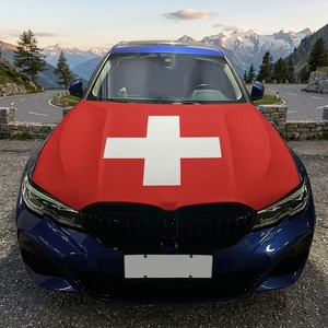 Drapeau de couverture de capot de voiture <span class=keywords><strong>suisse</strong></span> drapeau de couverture de moteur de voiture en gros couverture de capot de moteur de voiture résistante à l'usure et durable personnalisée - Product Image 4