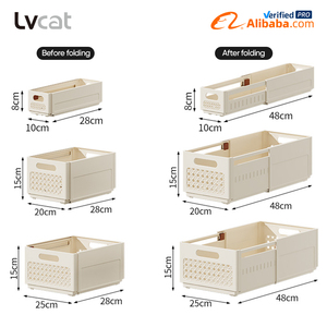 Bán Buôn 20Pcs Set Mở Rộng Xách Tay Nhựa Lưu Trữ Ngăn Kéo & Thùng Có Thể Thu Vào Gấp Lưu Trữ Tổ Chức - Product Image 3