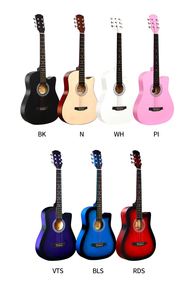 Vendita diretta della fabbrica di compensato rosso 38 pollici chitarra acustica per i bambini con lucido finito - Product Image 6