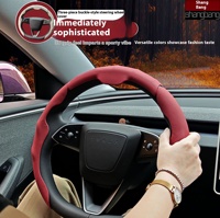 Couvre-volant de voiture en cuir Nappa simple toutes saisons Style sportif Accessoires pour modèles Cayenne
