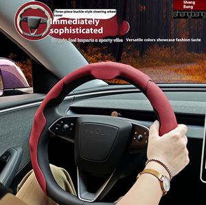 Funda para volante de coche de cuero Nappa Simple para todas las estaciones estilo deportivo modelo Cayenne Accesorios - Product Image 4