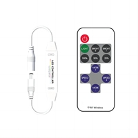 Mini contrôleur à 11 touches, monochrome, 6A, 5V, 12V, 1 canal, SMD2835, variateur LED, télécommande sans fil RF, luminosité réglable