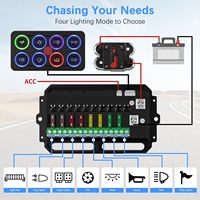 Le panneau imperméable de commutateur de 8 gangs 12v a mené le commutateur de panneau avec le contrôle de circuit de relais léger mené IP68 60A 8 couleurs