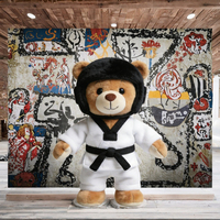 Op maat gemaakte Taekwondo knuffel, vechtsport knuffeldier met uniform & riem, PP katoen, superzacht, verjaardag, stressverlichting