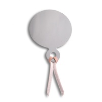 Miroir cosmétique portable personnalisé en cuir PU décoratif, marbre, acier inoxydable rose