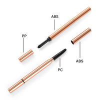 Nouveauté : Emballage en plastique vide pour crayon à sourcils doré fin, logo personnalisé, crayon à sourcils et tube de poudre à sourcils