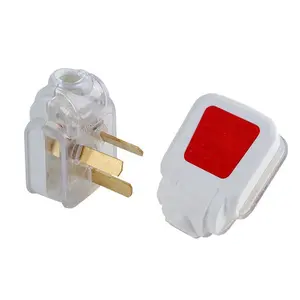 High strength polycarbonate (PC) three-pole plug one copper flame retardant high temperature 10A plug