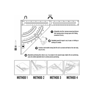 เครื่องมือประกอบ DIY ทำจากอลูมิเนียมอัลลอยด์ ไม้บรรทัดวัดระยะที่แม่นยำสำหรับงานเขียนแบบวิศวกรรม รองรับการผลิตแบบ OEM ODM ตามความต้องการ ผลิตในประเทศจีน - Product Image 6