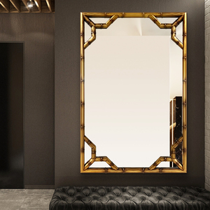 Minimalistic <strong>Wall</strong> <strong>Mirror</strong> Abstract Golden Classical <strong>Large</strong> Decorative <strong>Mirror</strong> - Product Image 5
