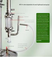 Distillateur d'huiles essentielles 15L, appareil de distillation en verre borosilicate de laboratoire avec serpentin chauffant pour huiles essentielles