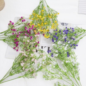 ช่อดอกยิปโซฟิลลาจำลอง สีขาว ชมพู เหลือง ม่วง ทำจาก PVC ดอกไม้ประดิษฐ์ สำหรับตกแต่งงานแต่งงานและบ้าน ผู้ผลิตขายส่ง - Product Image 1