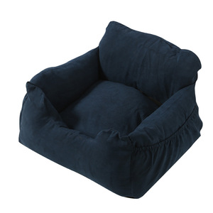 Cama para perros para coche, de franela azul, rectangular, funda protectora para el asiento trasero del coche, cama para perros - Product Image 4
