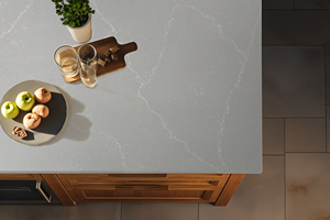 HIC แผ่นควอทซ์สีเทากันน้ำกันลื่นแผ่นใหญ่สำหรับวางบนเคาน์เตอร์บ้านทำจาก93% ธรรมชาติ - Product Image 2