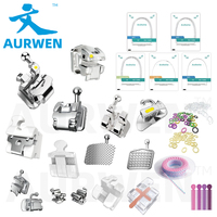 AURWEN Supports orthodontiques conventionnels ligables en métal MIM, base en maille fendue soudée, produits d'hygiène buccale polyvalents