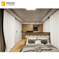 Maisonnette de 2 et 3 chambres facile à installer, maison mobile avec concept de conteneur en forme de capsule spatiale, structure en acier préfabriquée pour hôtels