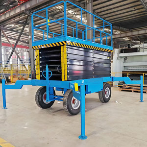 Remolque de batería hidráulica móvil de 10m, 12m, 14m, plataforma de trabajo aéreo de elevación móvil tipo tijera eléctrica - Product Image 1