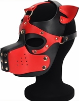 Nouveau Masque de Tête SM en Cuir PU Imperméable pour Chien, Style Démon Sexy, avec Bandeau Cache-yeux, Jouet de Flirt Alternatif, Protection Faciale pour Chiot