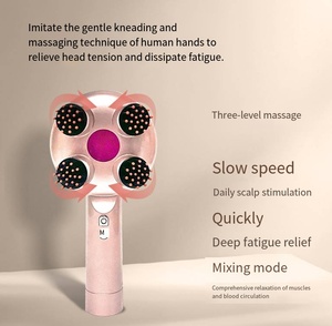 New Arrival Handheld Electric Scalp <b>Massager</b> Red Light Therapy Vibrating Brush Soft Tooth Heating Massage Comb for Body Neck - Product Image 3