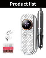 Perceuse à ongles de taille mini avec écran LCD à faible bruit et forte autonomie de la batterie Fonction de mémoire Options de vitesse réglables-Fabriqué en carbure acrylique