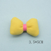 Mini nœuds rembourrés en tissu gaufré couleur bonbon, appliques en tissu doux pour pinces à cheveux et loisirs créatifs de confection de vêtements
