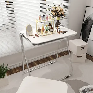 Yemek masası ve sandalyeler katlanabilir akrilik Metal plastik Modern lüks yemek odası mobilya katlanır yemek masası s restoran seti